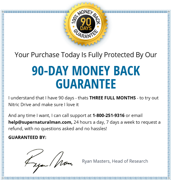 Nitric Drive Money Back Guarantee