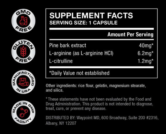 Nitric Drive Supplement Fact